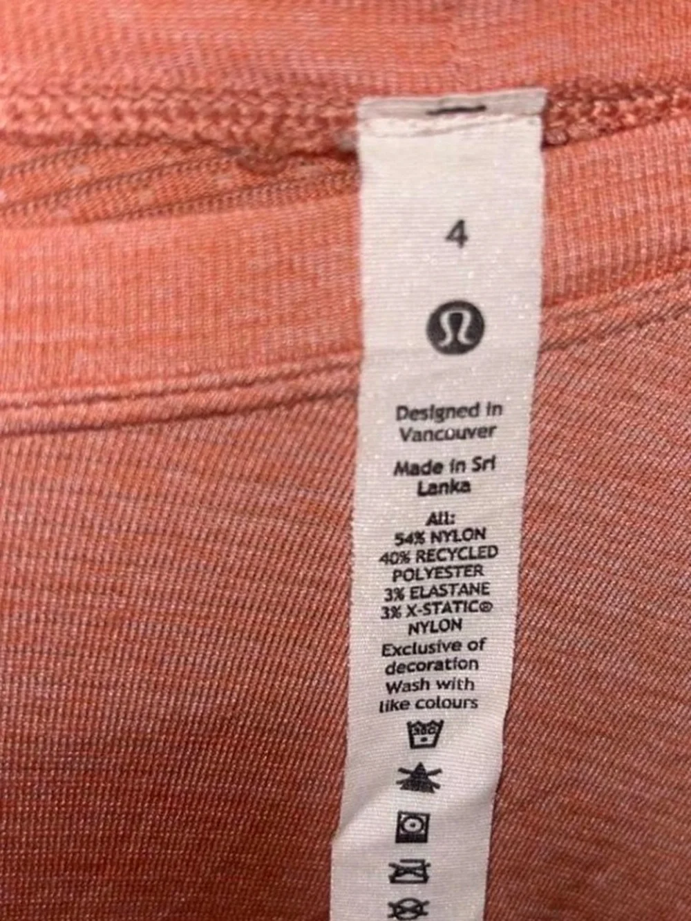 lululemon athletica coral seamless workout top